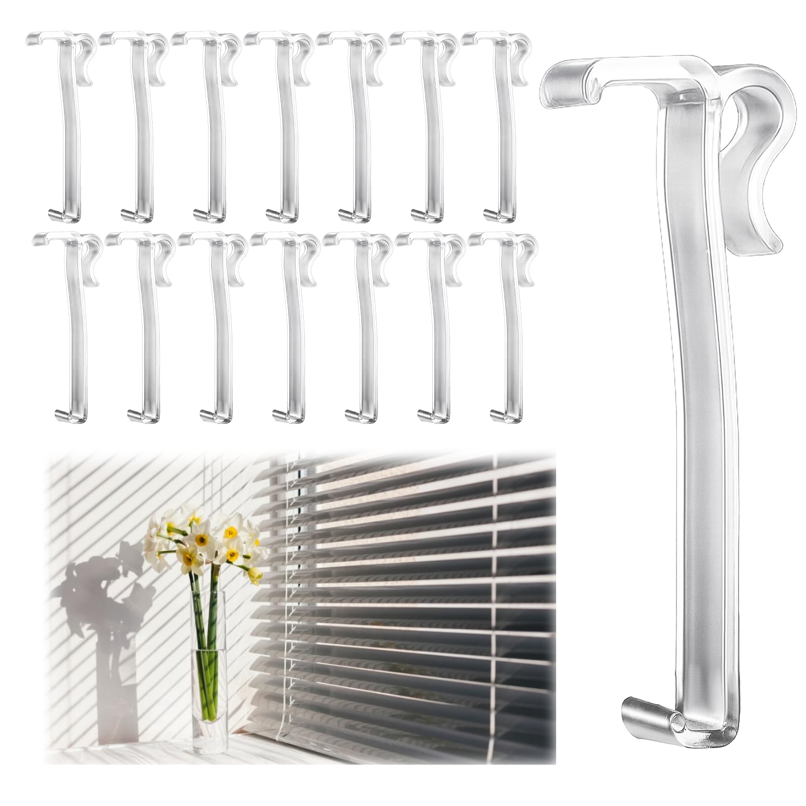 Photo 1 of 15 Pcs 3" Clear Valance Clips for Blinds 3 Inch Bline Valance Clamp Plastic Brackets for Valences Replacement Window Clips for Blinds Hidden Curtain Clip Plastic Retainer Latent for Blind Valances