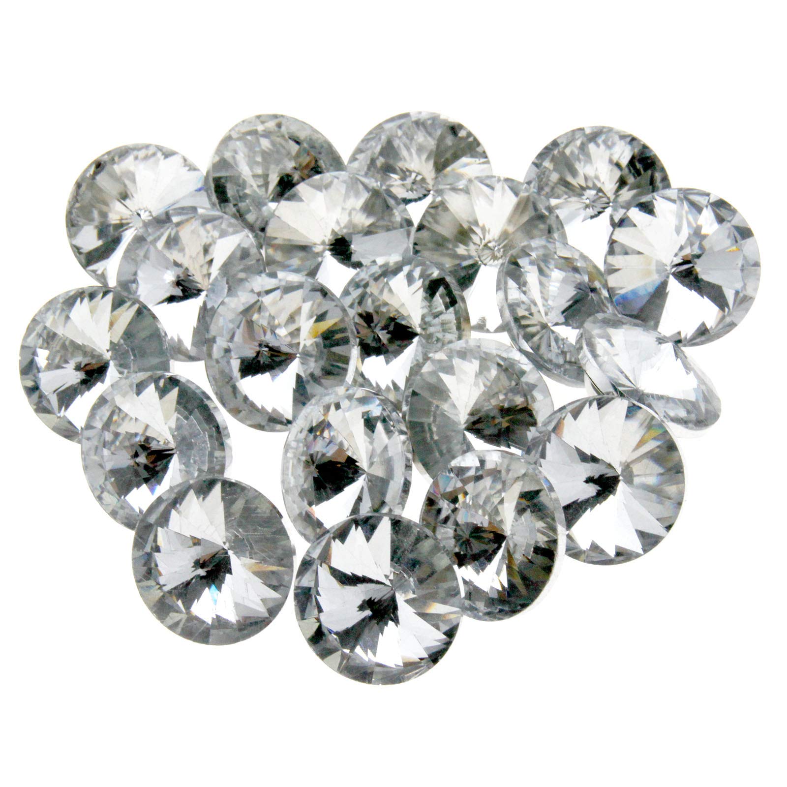 YINETTECH 20 Pcs Acrylic Crystal Diamante Gems 20 X 25mm Crystal UPHOLSTERY Buttons