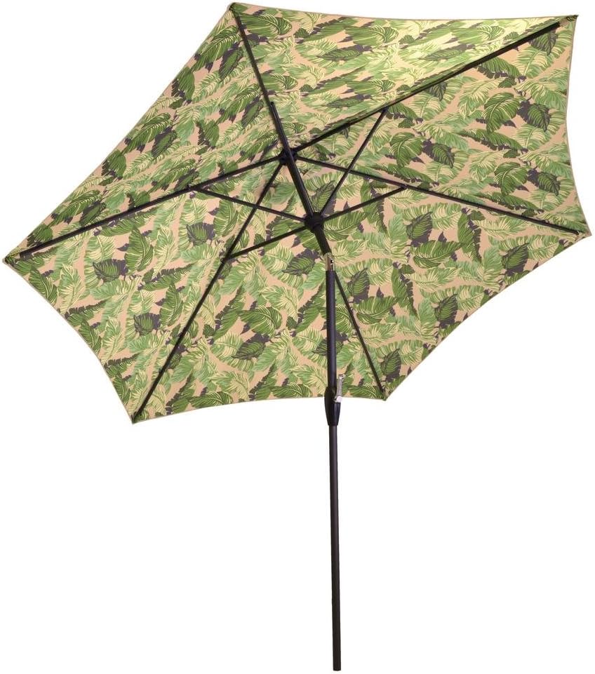 Hampton Bay 9 Ft Aluminum Market Push Button Tilt Patio Umbrella In Oatmeal Los Cabos Amazon Ca Electronics