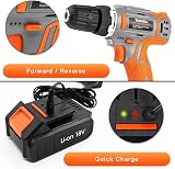 Terratek 18V Cordless Drill Driver 89Pc Kit LED Light Carry Case view 6