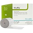 RiteFix Non-Woven Dressing Retention Tape - 6" x 11 yds - with Easy Release S-Curve Liner for Convenient Application, Moisture and Air Permeable, Hypoallergenic Adhesive, Non Sterile, Latex Free