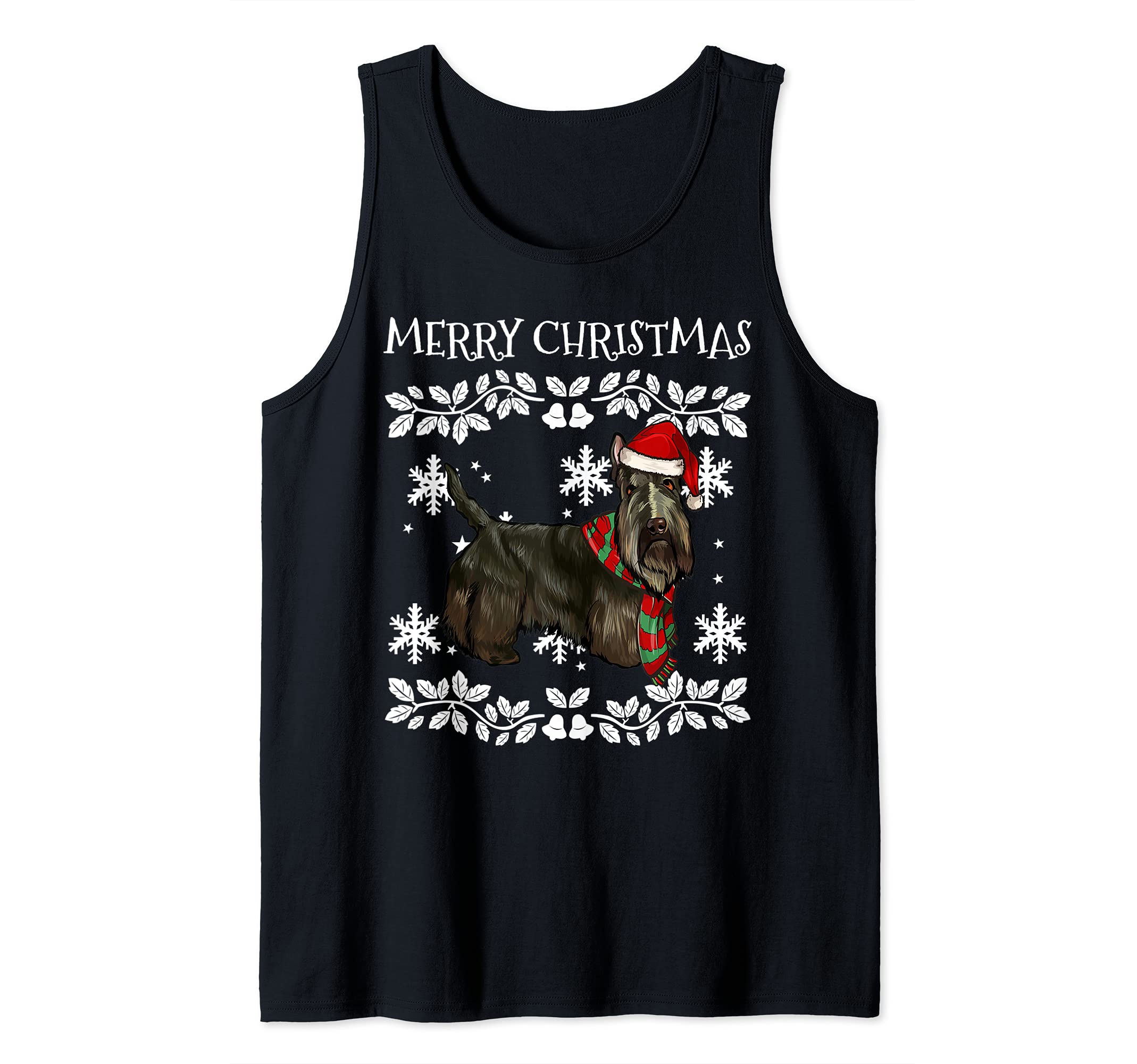 Merry Christmas Ornament Scottish Terrier Xmas Santa Tank Top