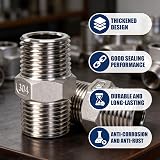 Bwintech 6 Pcs 1/2" Male to 1/2" Male BSP Stainless Steel Hex Nipple Pipe view 6