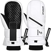 MORXPLOR Ski Mittens with Wrist Guards Low Profile,Double-Side Wrist Protection Pair Snowboarding Mitten