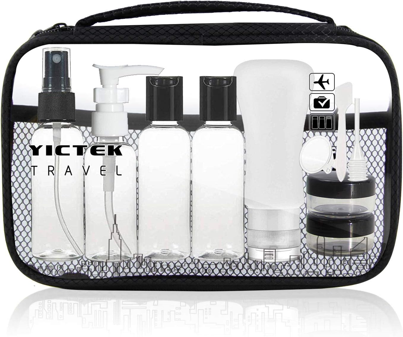 Travel Bottles Containers, TSA Approved Travel Size Toiletry Bottles Set with Toiletry Bag with Leak-Proof Travel Accessories for Liquids,Carry-On Luggage for Women/Men