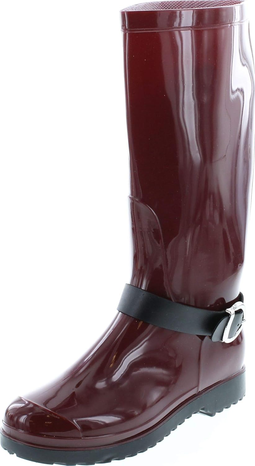 maroon rain boots