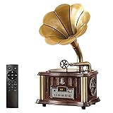 HZLSBL Vintage Gramophone Bluetooth 4.2 Phonograph