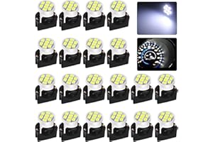 GLOFE T10 194 168 White LED Dash Instrument Lights Bulbs with T10 Twist Lock Socket, Super Bright T10 Instrument Panel Gauge 