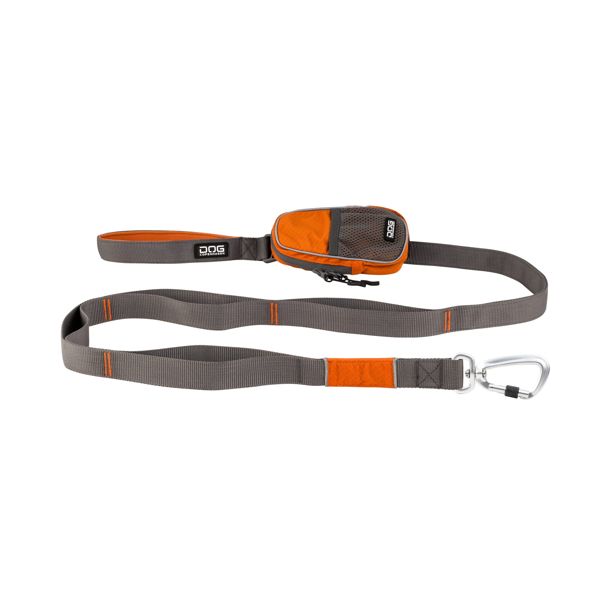 DOG Copenhagen Urban Trail Leash - Strong Dog Lead for Small, Medium and Large dogs - Padded Handle and Aluminum Carabiner - Puppy Lead, Orange Sun, Size S