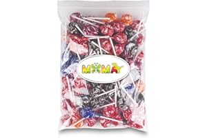 MIMA MIMA Tootsie Roll Pops- Assorted Fruit Flavored America's Favorite LolliPop with Chocolately Center- Ideal for Christmas, Candy Bowls, Dessert Tables, Parties, Halloween and More in Resealable bag. (1LB)