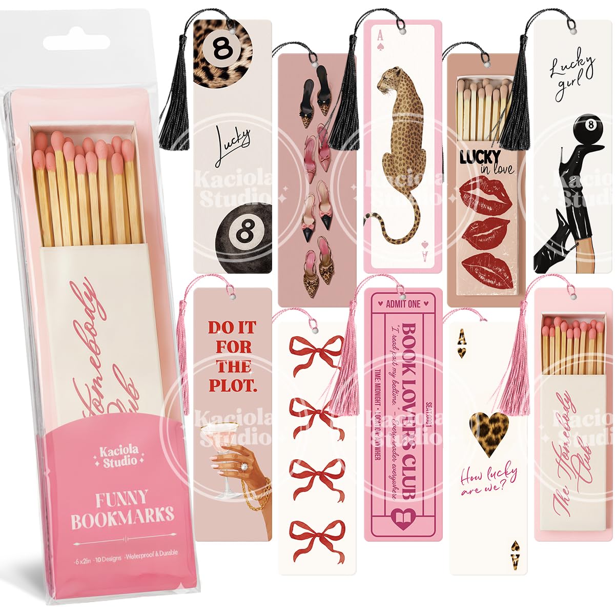 Photo 1 of ***PARTIAL SET/ MISSING PIECES*** Kaciola Studio 10 PCS Sassy Bookmarks, Funny Bookmarks for Women, Double Sided Lucky Booklover Gifts, Cute Gifts for Romance Reader Friends Girls