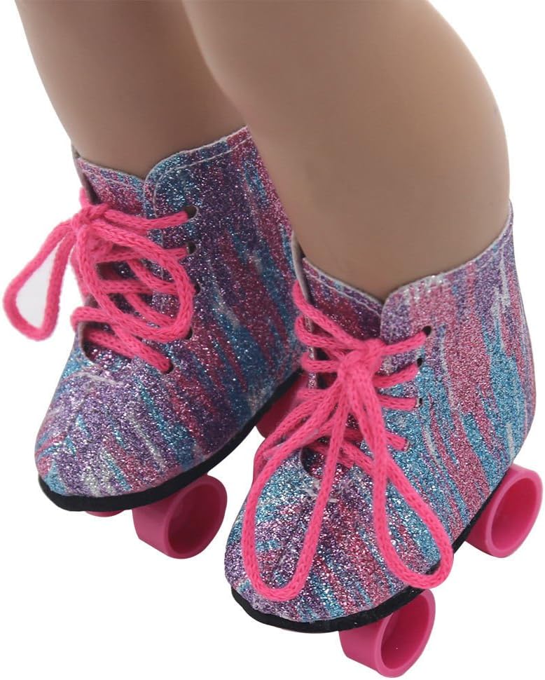 Vovotrade® Glitter Doll Roller Skates Patins De Rouleau De Poupée De Paillettes pour 18 Pouces