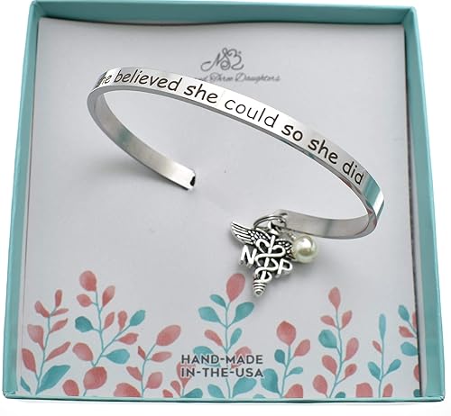 Nurse Practitioner Bracelet Stainless Steel | NP Caduceus