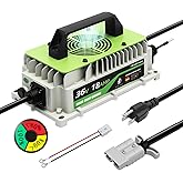 High Soar 36V 18A Lithium Battery Charger, 1000W LiFePO4 Charger for Golf Carts, Club Cars, Trolling Motors, IP65 Waterproof with Cooling Fan & M8 Terminals