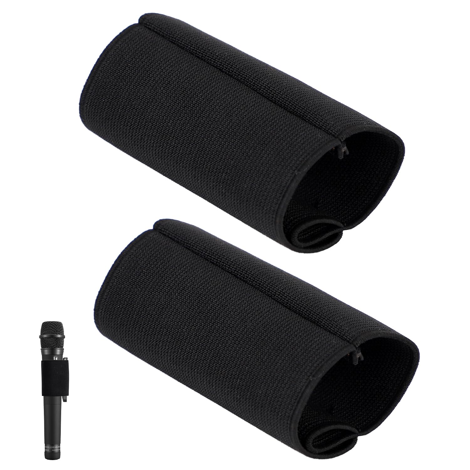 2pcs Hand Microphone Elastic Sleeves,Mic Cover Black Microphone Sleeve for Sony TX650/TX660 Recorders Microphone Protector for Microphone Accessories