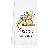 OSLYSOF Nana's Grandma Kitchen Towels, Mother's Day Birthday Gifts for Nana Grandma Dish Tea Towels for Kitchen Decor, Grandmother Gifts from Grandkids Decorative Hand Towels, 16x24 Inch