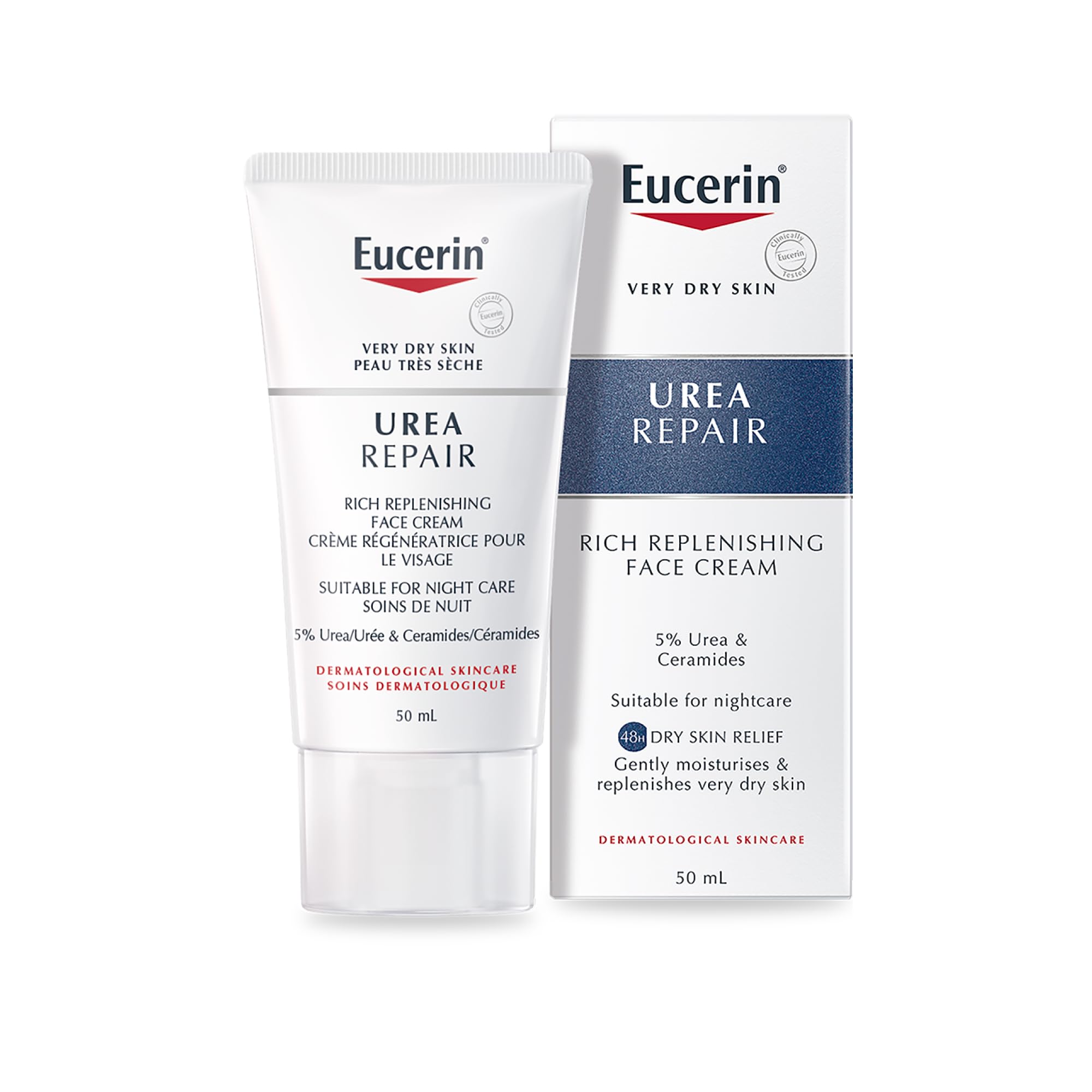 Eucerin Replenishing Face Cream Night 5% Urea 50ml — image 1