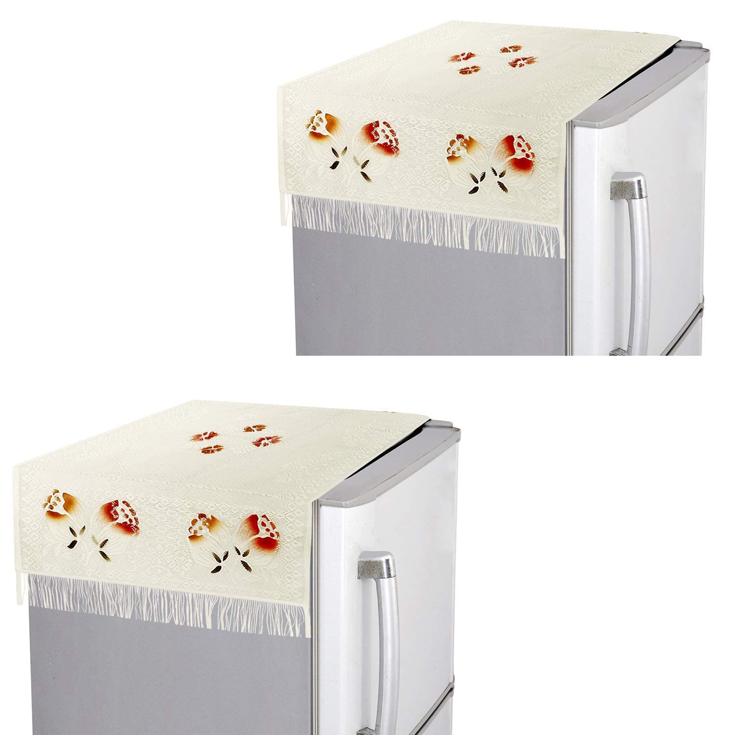 E Retailer Polyester Fridge Top Cover Set Of 2 Pieces Color