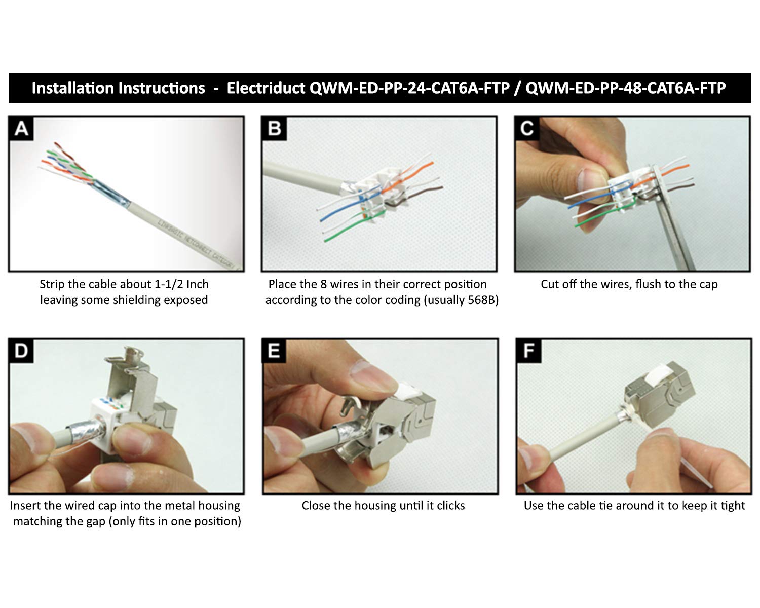 Mua Electriduct 24-Port CAT6A Unshielded 1U Patch Panel 19-Inch Loaded ...