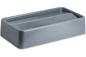 Genuine Joe Space-Saving Slim Container Swing Lid, Gray, 1 Count