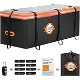 Sailnovo 20 Cu Ft Hitch Cargo Carrier Soft Shell Bag, Waterproof PVC | 60"x24"x24", Include 8 Reinforced Straps, Secure Lock &amp; Storage Bag, Ideal for Camping and Road Trips