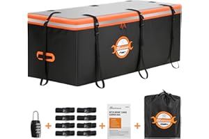 Sailnovo Hitch Cargo Carrier Soft Shell Bag Waterproof 20 Cubic Feet Cargo Bag for Hitch Carrier, PVC Trailer Hitch Storage Bag with 8 Reinforced Straps & Combination Lock & Storage Bag