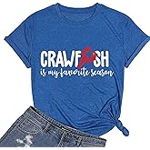 Women Crawfish is My Favorite Season T-Shirt Love Crawfish Graphic Tees