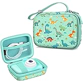 FINTIE Kids Camera Case Compatible with Goopow/Seckton/Dylanto/Mgaolo/Masterbee/CIMELR/Desuccus Kids Digital Camera Toys, Children Carrying Bag, Birthday Festival Gift, Dinosaur