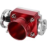 INFINAUTO Throttle Body Assembly, 70mm Car Throttle Body Actuator Aluminum Alloy Silver Tone Red, 1 Pcs