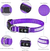 MASBRILL Light Up Dog Collar Purple S USB Rechargeable Waterproof 3 Modes view 3