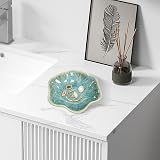 Binoster Leaf Jewelry Dish Crystal Green Ceramic Trinket Tray 11x3 cm view 4