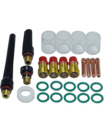 Kits de lentes de gas Stubby TIG # 10 Copa Pyrex Kit DB SR WP 17