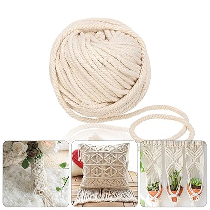 Jeteven® Baumwollgarn Baumwollkordel Makramee Garn Kordel-Strickarbeiten Kettgarn Baumwollschnur Natur Kordel DIY Handwerk Ba