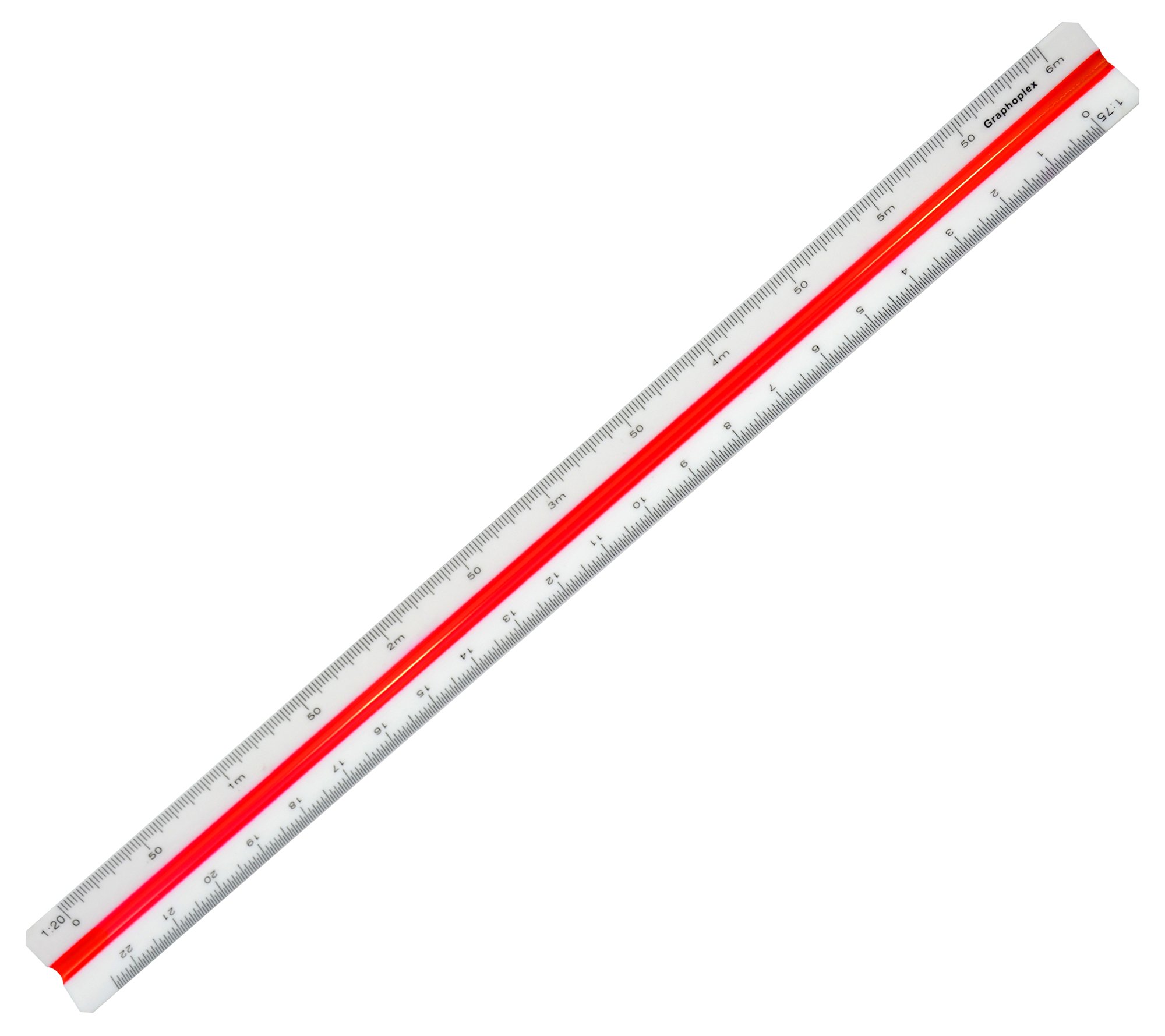 Graphoplex Kutch ME.370B White Triangular Reduction Scale Ruler 30cm