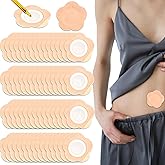 60 Pcs Castor Oil Patches Self-Adhesive Castor Oil Pack Wrap for Belly Button Waterproof Belly Button Patch High Water Absorp