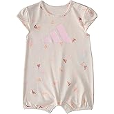 adidas baby-girls Short Sleeve Heather Shortie Romper