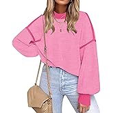 Fall Clothes for Women 2026 Trendy Fashion Oversized Sweaters Color Block Long Sleeve Knited Pullover Tops Winter Outfits