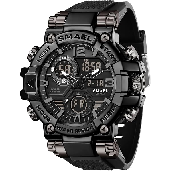 Amazon.com: Men Watch Sport Waterproof LED Light Alarm Clock Dual