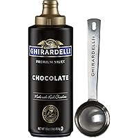 Ghirardelli Chocolate Squeeze Bottle, 16 Ounce with Ghirardelli Stamped Barista Spoon