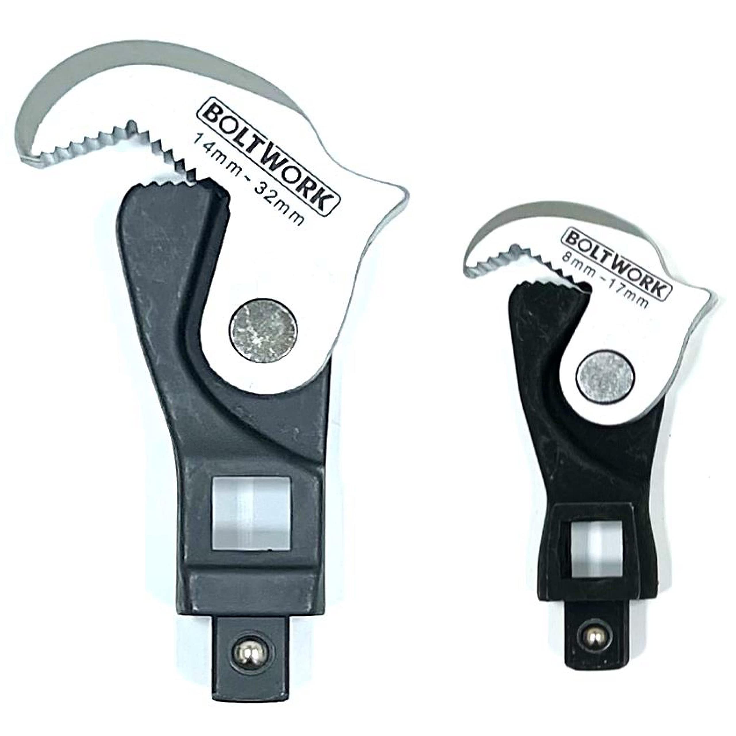 BOLTWORK 2 Piece 8mm to 32mm Quick Adjustable Wrench/Spanner Head, Perfect Tool to Handle Nuts, Bolts, Screws Crowfoot Wrench, CRV, Forged, 1% of Sale Value Will Be Donated to Children's Hospital