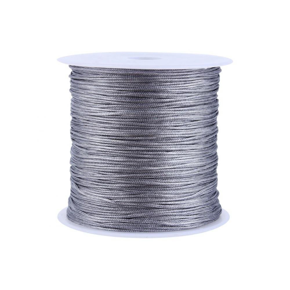 GLOGLOW 20 colors 100M x 0.8mm Rattail Satin Nylon Trim Cord Chinese Knot for Necklace Bracelet Beading (Gray)