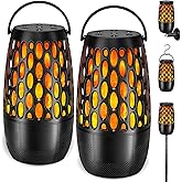 Upgraded Outdoor Bluetooth Speakers Waterproof Patio, Outdoor Speakers with Light, Multi-Speaker Auto-Sync Up to 100 Speaker, BT 5.3 HD Surround Sound, Cool Tech Gadget Gifts for Men (2 Pack)