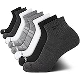 Reebok Mens Quarter Socks - 8 Pack Performance Arch Support Socks - Cushioned Athletic Socks for Men (Shoe Size: 6-12.5)