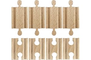 CONDUCTOR CARL Set of 8 Male-Male Female-Female Wooden Train Track Adapters - Railway Expansion Accessories Compatible with Major Toy Trains - Hobbies, Games, and Table Activities for Kids