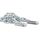 CURT 80010 48-Inch Trailer Safety Chain with 3/8-In S-Hooks, 2,000 lbs Break Strength