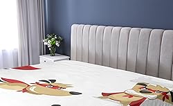 Ambesonne Dog Fitted Sheet, Superhero Puppy Paw