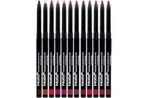 Beauty Spot 12 Colors Retractable Waterproof Lip Liner Set, Roll It Up Auto Lip Pencil, Long Lasting Fade Resistant