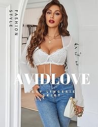 Avidlove Women's Sexy Contrast Lace Mesh Lingerie