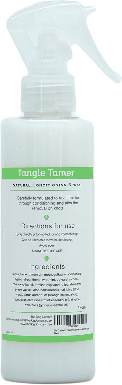 The Dog Doctors Tangle Tamer Natural Grooming Conditioning Spray Helps With De Matting Fur and Knot Removal - Proudly Made In The UK! - Image 3