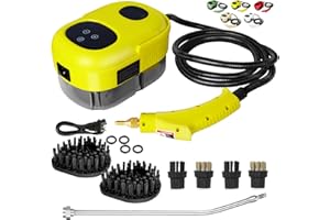 HCCTWOOW 2500W Handheld Steam Cleaner,Steamer for Cleaning,10S Fast Heating High Pressure Portable Steam Cleaner w/5 Brushes and Extended Rod for Kitchens Cars Bathroom Grout Tile Upholstery,Yellow